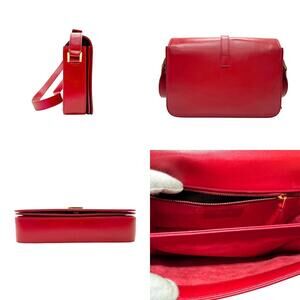 Saint Laurent Cassandra bag poudre grain chain red leather de